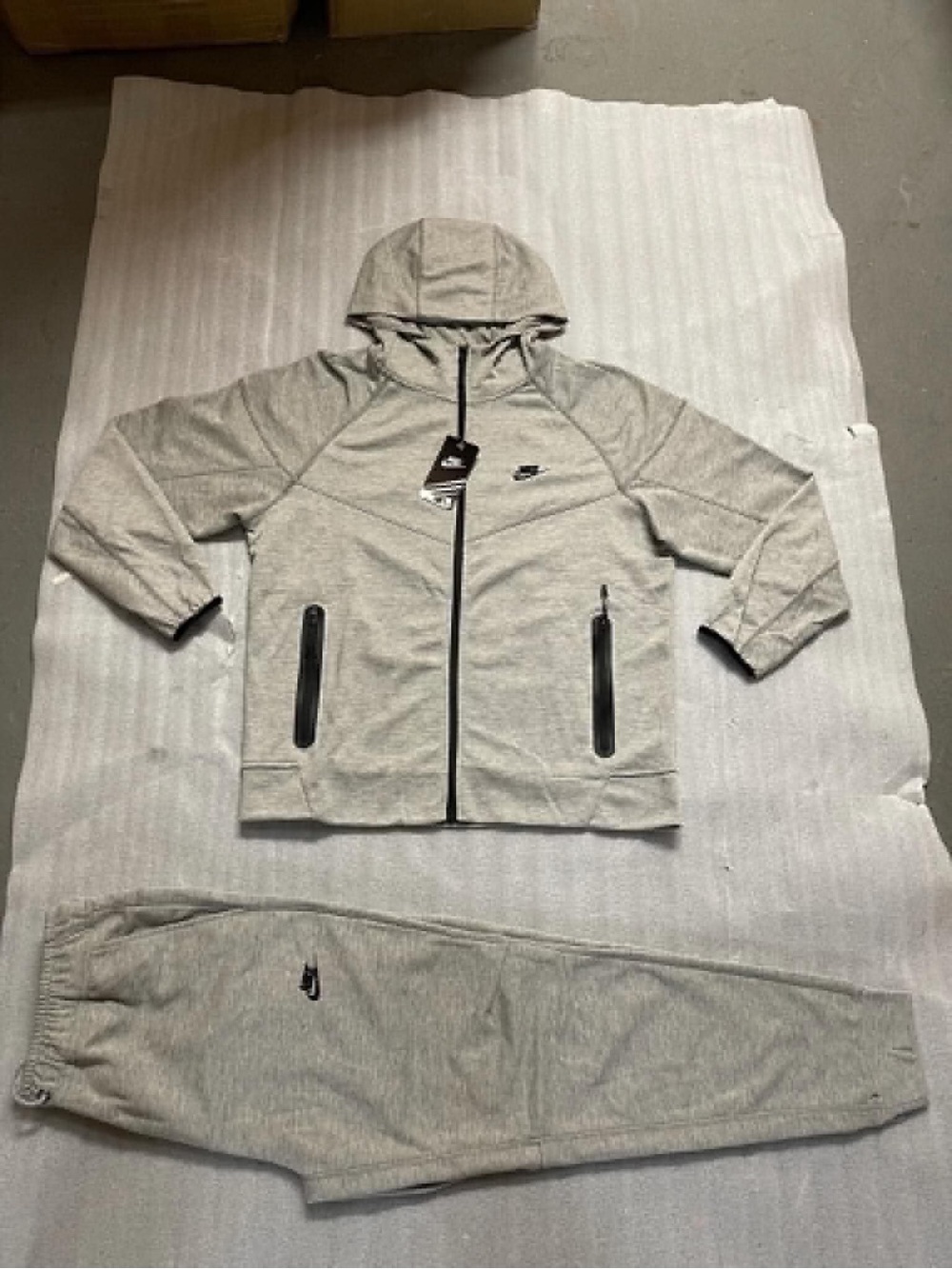 Nike Kids Light Gray Hooded Jacket and Joggers Set